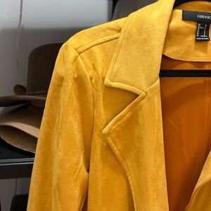 Forever 21 Yellow Blazer with Wide Lapel Collar